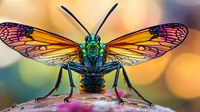 Vibrant Jewel: A Mesmerizing Close-Up of a Colorful Jewel Beetle with Intricate Details
