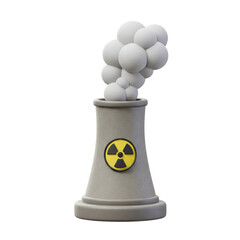 Collection of 3D Nuclear Reactor Cooling Chimneys and Steam Exhaustions Isolated