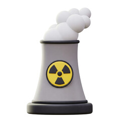 Collection of 3D Nuclear Reactor Cooling Chimneys and Steam Exhaustions Isolated