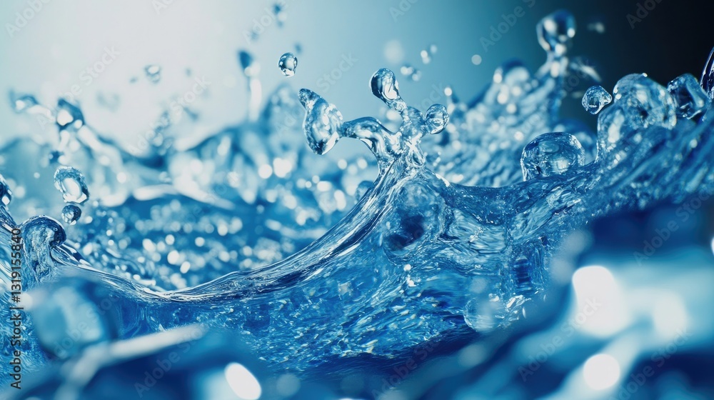 Poster blue fluid dynamic background with a high-tech abstract feel