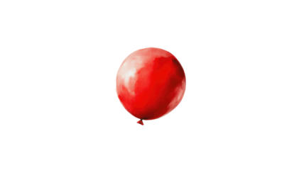 Red balloon isolated on transparent background