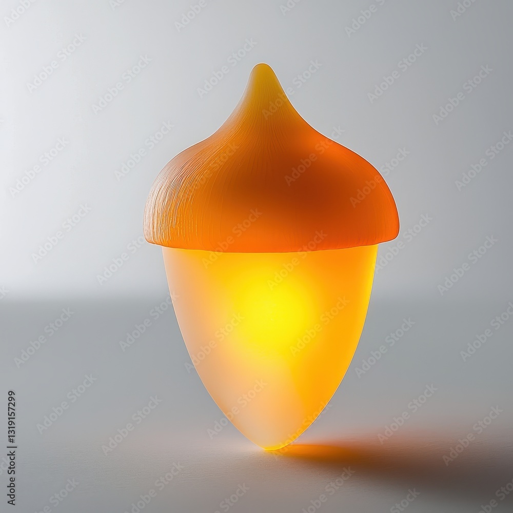 Poster soft glowing lamp with unique mushroom shape and warm color tone