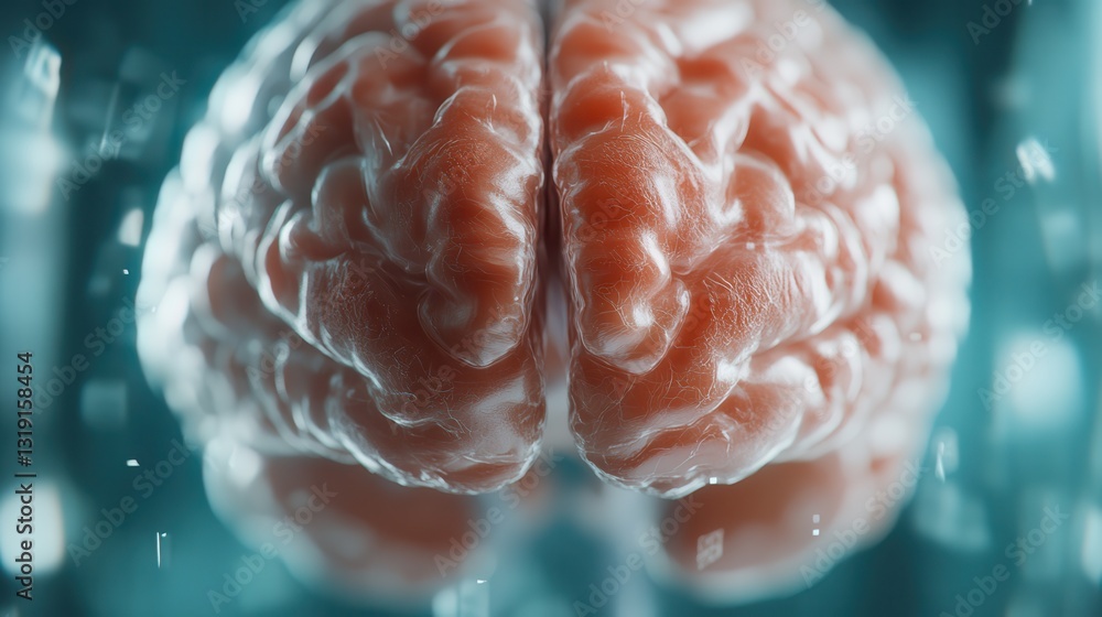 Poster a captivating view of a split brain offering an opened perspective to display its structure. this re