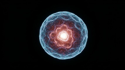 Futuristic glowing sphere with energy core