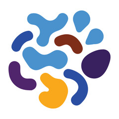 Colorful abstract shapes fluid hand drawn organic shapes vector shape creative element