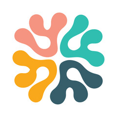 Colorful abstract shapes fluid hand drawn organic shapes vector shape creative element