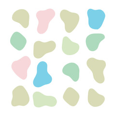 Colorful abstract shapes fluid hand drawn organic shapes vector shape creative element