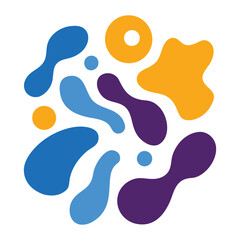 Colorful abstract shapes fluid hand drawn organic shapes vector shape creative element