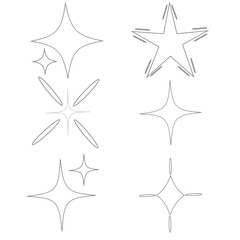 Obraz premium Set of glitter, star and sun shapes. Abstract vector glow, explosion and blink effects for party designs. Twinkle, glitter and flash graphic elements. Isolated illustrations.