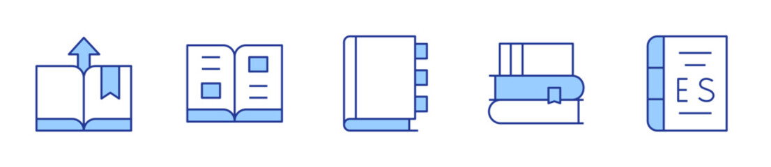 book, appointment book, books, dictionary. Book Icon vector illustration. Line Duotone style. Editable stroke