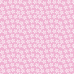 Pink Floral Seamless Pattern – Retro Daisy Abstract Design