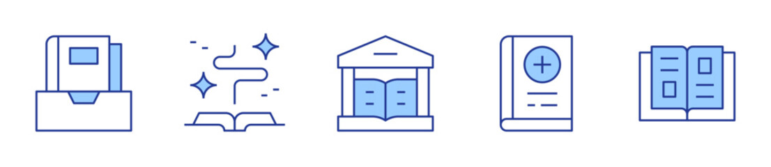 book, medical book, publisher. Book Icon vector illustration. Line Duotone style. Editable stroke