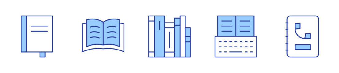 books, book, address book, phone book. Book Icon vector illustration. Line Duotone style. Editable stroke