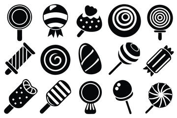 set of candy vector icons