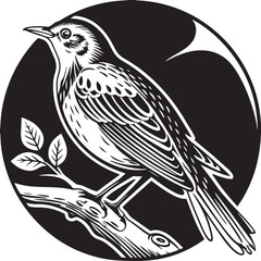 Obraz premium common nightingale bird silhouette printable design