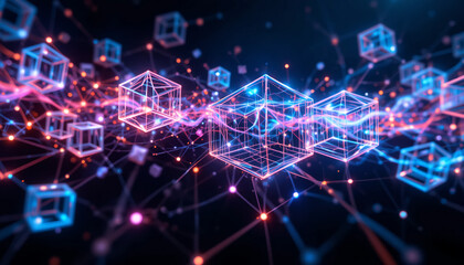 Luminous cuboid as a digital background