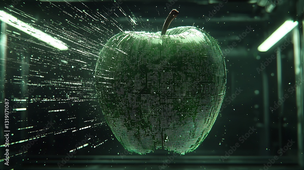 Poster digital apple network data energy flow