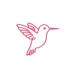 Obraz premium Small Hovering Hummingbird Line Icon