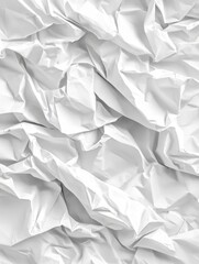 Obraz premium White wrinkled paper background in grayscale. Ideal for graphic design, textures and abstract elements.