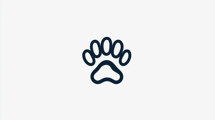 Obraz premium Paw print, animal track, white background, nature symbol, website icon