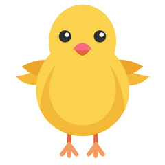 Playful Chick. Sleek Minimalist Vector Illustration bird cute flat icon farm bird happy   