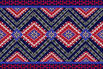 Abstract ethnic geometric pattern design for background and wallpaper. Seamless striped pattern in Aztec style. Folk embroidery.