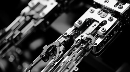Obraz premium Precision Engineering: A Close-Up View of Intricate Machine Components