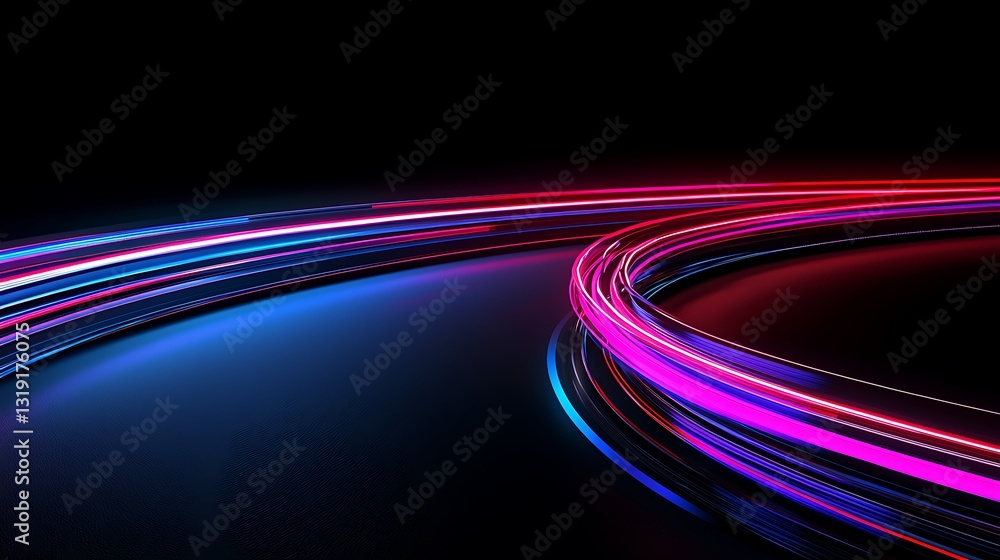 Poster dynamic neon curves abstract background