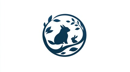 Obraz premium Cute animals, nature, logo, illustration, symbol, design, silhouette, for use in branding