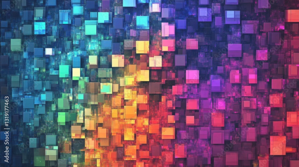 Poster a colorful background with squares of different colors