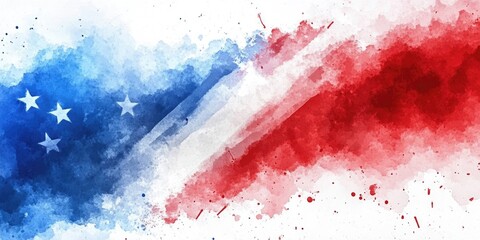 Stylized representation of the American flag with brush strokes texture overlay