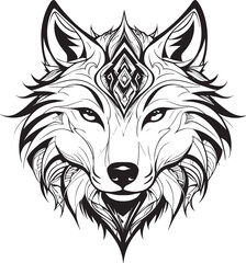 Majestic Wolf Head Silhouette  - Vector Illustration