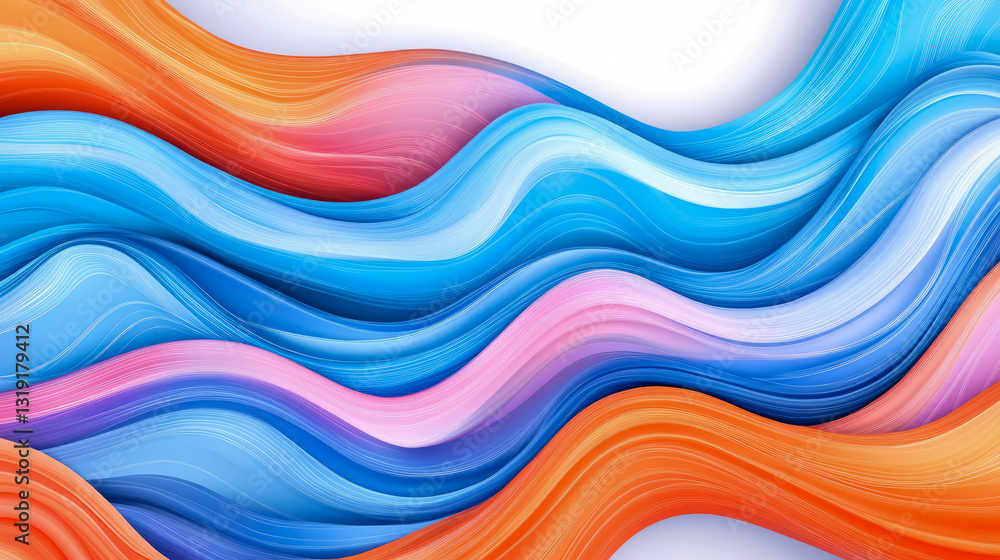 Aufkleber abstract multi-layered colorful wave for print or creative background
