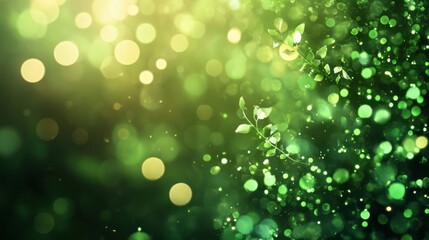 Obraz premium a green and yellow background with a lot of bubbles