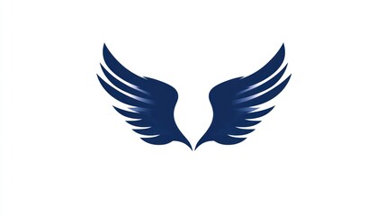Fototapeta premium Pair of dark blue angel wings graphic design