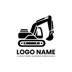 Excavator Vector Logo | Heavy Equipment Illustration | Construction Machinery Emblem