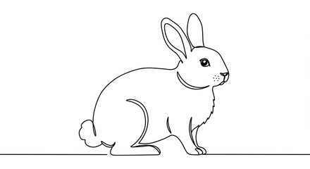 Fototapeta premium Simplified Line Drawing of a Rabbit