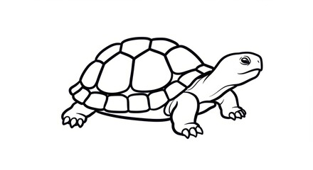 Simple Line Drawing of a Turtle