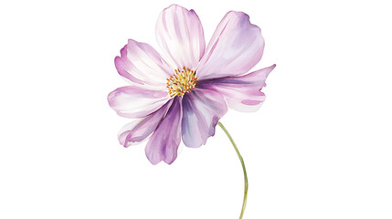 A watercolor painting of a flower with a stem