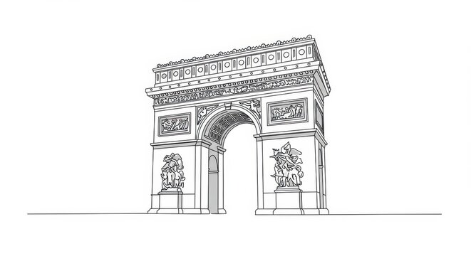 Simplified Line Drawing of the Arc de Triomphe