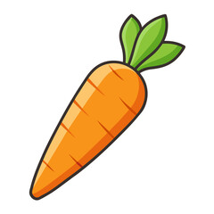 Crisp Flat Vector Illustration. A Modern Easter Carrot Design food cute icon happy bunny  
