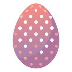 Modern Dotted Easter Egg. Simple Flat Vector Illustration for Spring cute icon happy design