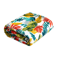 Folded Tropical Leaves Pattern Blanket White Background