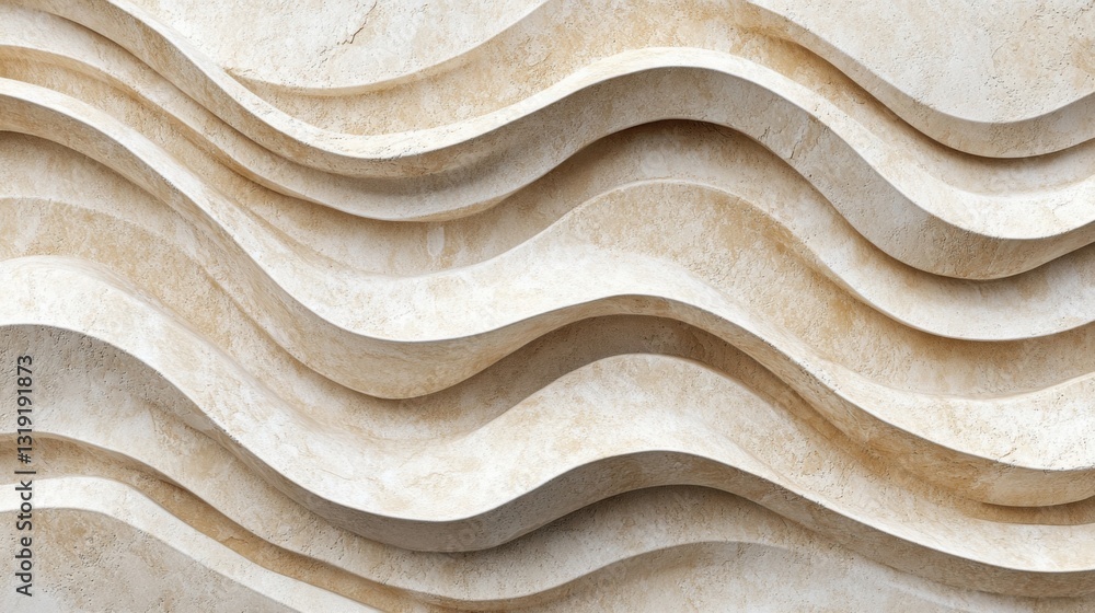 Poster a wall with a wave pattern on it