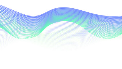 Blue abstract smoke waves on a white background.Curve wave seamless pattern. Line art striped graphic template,