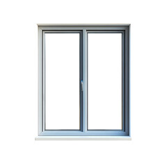 Grey Double Pane Window Frame on Transparent PNG Background