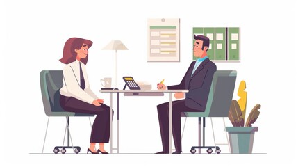 Tax lawyer advising client on income tax laws illustration style