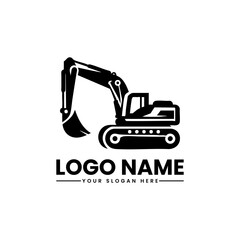 Excavator Vector Logo | Heavy Equipment Illustration | Construction Machinery Emblem