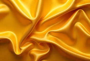 Obraz premium Golden silk satin. Luxury royal rich background. Space for design. Soft folds. Shiny smooth fabric. Wide banner. Panoramic. Flat lay, top view table. Anniversary, award, Christmas, Birthday, wedding.