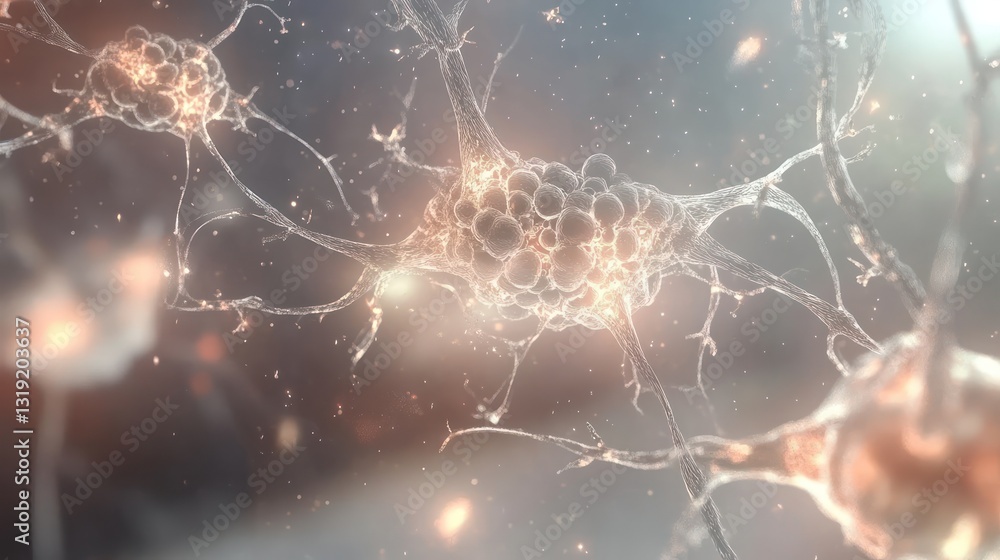 Aufkleber neuron network microscopic view